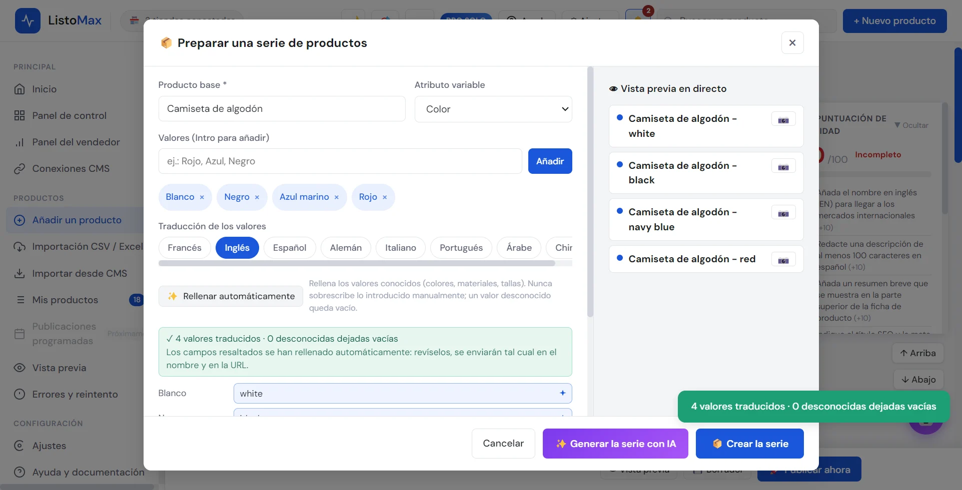 Traducciones rellenadas automáticamente